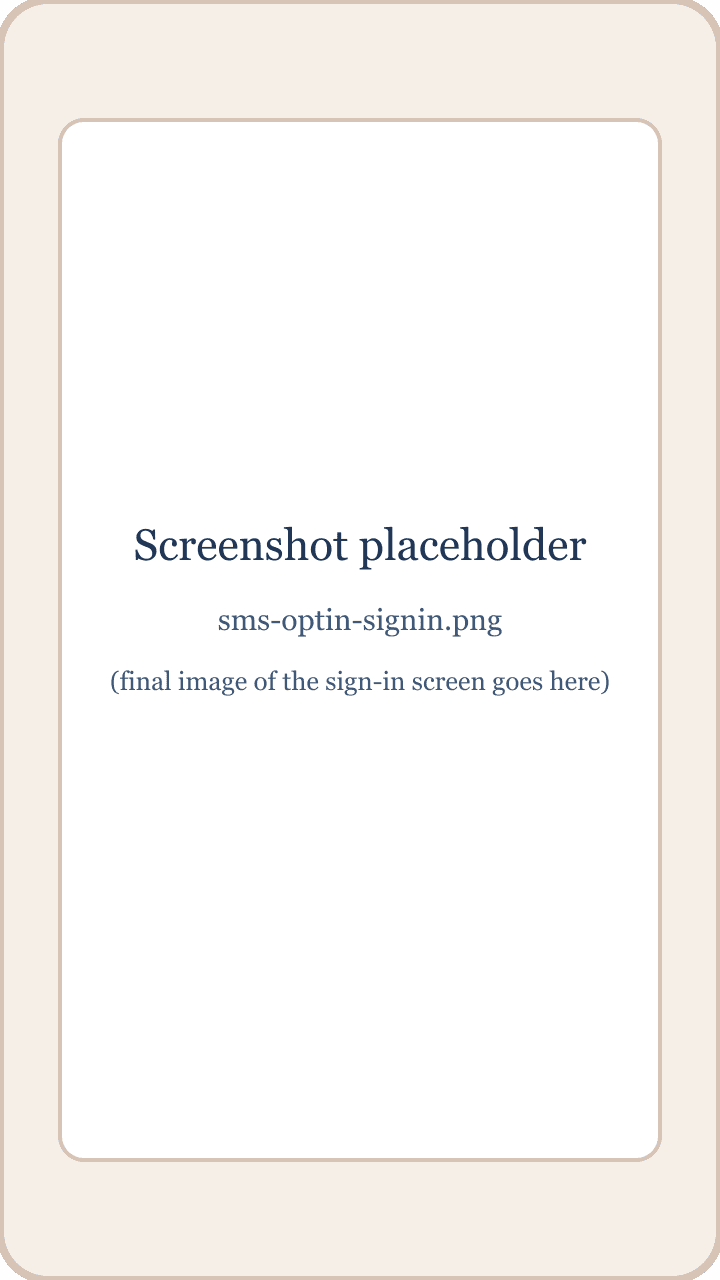 The secure client form sign-in screen, showing the consent notice and the Text me a code button