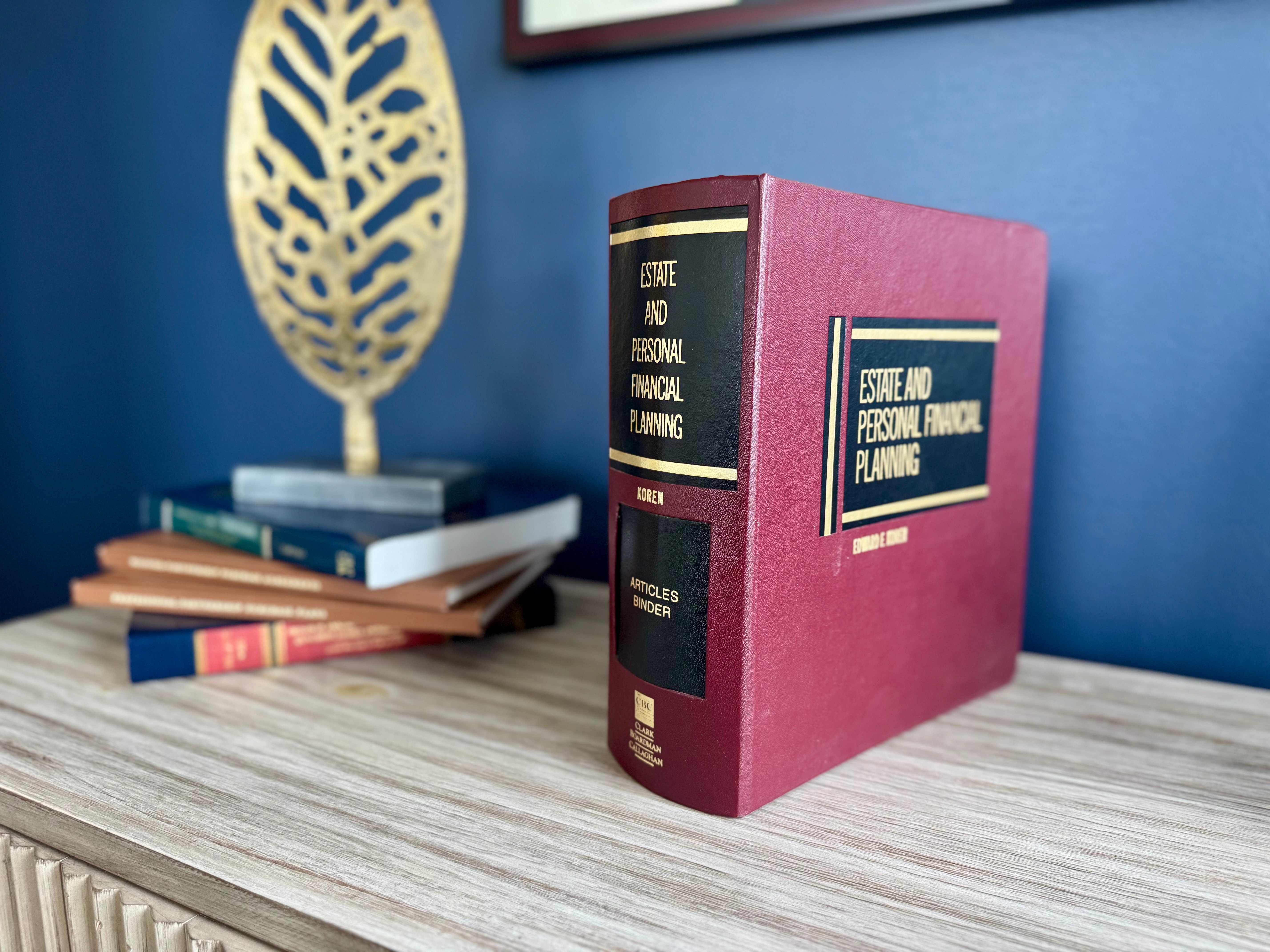 Estate planning documents with a family photo